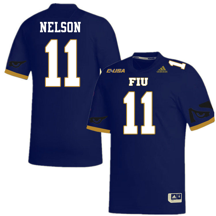 #11 Eric Nelson FIU Jersey, Florida International University Panthers Football Jersey-Navy